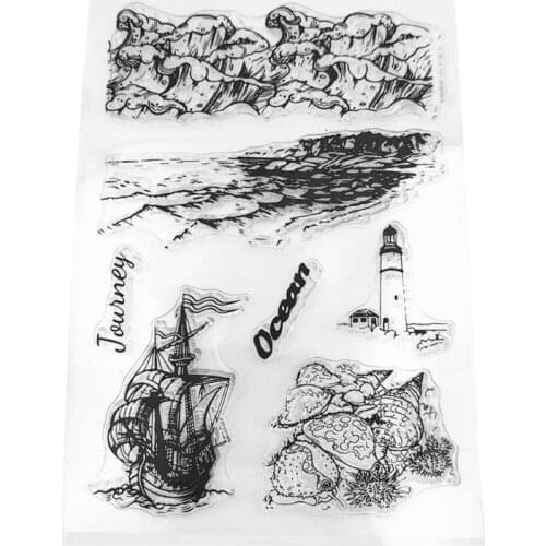 Sailing Boat Lighthouse Silicone Clear Seal Stamp DIY Scrapbooking Embossing Photo Album Decorative Paper Card Craft Art