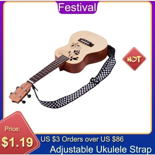Adjustable Ukulele Strap Soft Polyester Shoulder Belt with Plastic Buckle Hanging Rope for Ukulele guitar accessories