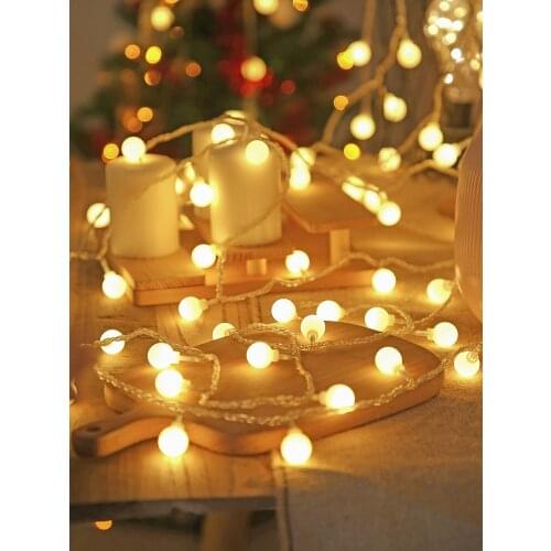 LED Ball Garland String Light Christmas Holidays lighting Fairy Lights Outdoor Battery Party Wedding Xmas Decoration night lamp