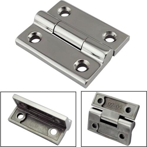 High Polished Heavy duty Stainless Boat Rectangle Strap Utility Hinge Cabin Deck Hinge with 4 holes 50*60mm 5pcs pack