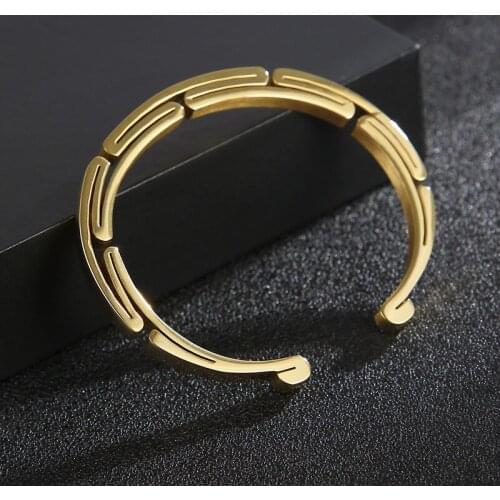 Japan and South Korea popular simple and creative stainless steel mens bracelet personality fashion open bracelet
