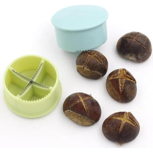 1Pcs Chestnut Cutter Kitchen Gadgets Nut Cracker 2Colors Walnut Pliers Multi-function Cross Open Knife Nut Opener