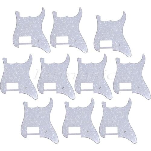 10 pcs White Pearl One Humbucker 3 ply 11 Hole Pickguard For Strat Replacement