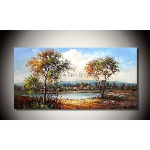 100% hand painted Home decoration oil painting high quality landscape painting pictures DM-15031609