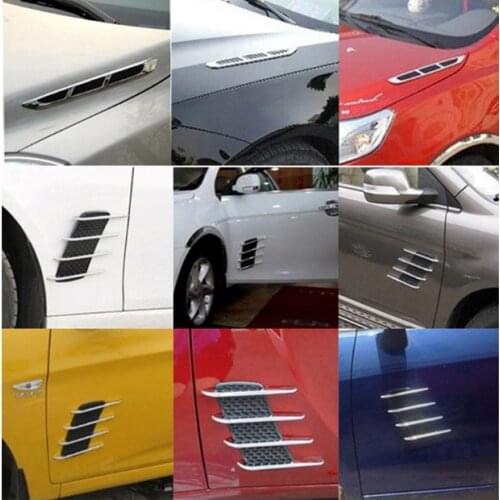 2 PCS Cars shark fin outlet air inlet shark gills side outlet tuyere false decorative stickers car styling moulding