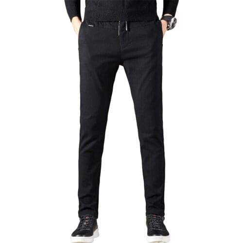 2021 Spring Summer Autumn Classic Mens Elastic Casual Pants Mens Business Dress Slim Fit Jogger Stretch Long Trousers Male,568