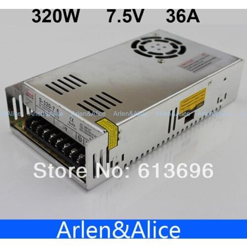 320W 7.5V 36A Single Output Switching power supply for LED Strip light AC to DC 110V 200V selected by switch