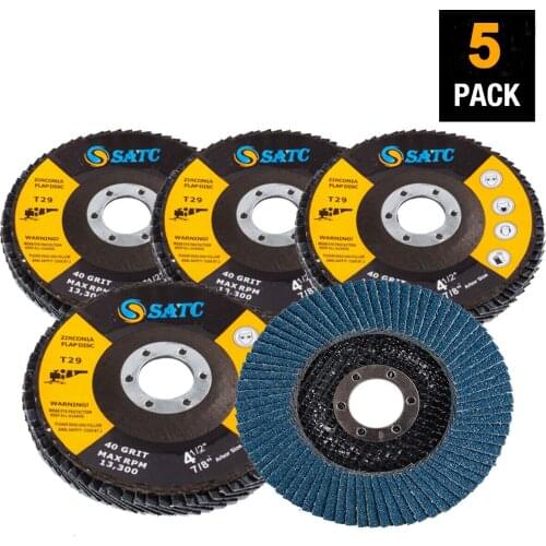 5Pack Flap Discs 4.5" x 7/8" Grinding Wheel 40Grit T29 Zirconia Die Grinder Disc