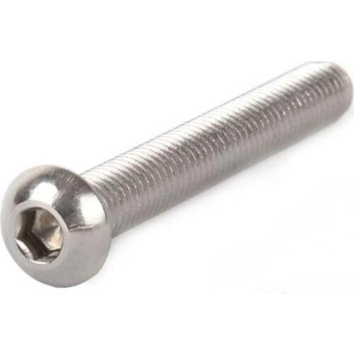 50pcs/Lot 304 Stainless Steel Round Head Mushroom Cap Hex Socket Screws Bolts M2 M3 M4 M5 M6 M8
