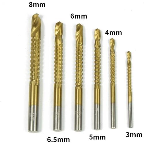 6Pcs Sawtooth Bit Set Metal Quick Cobalt Drill Power Electric Tools Drill Bits Steel 3 - 8mm For Household Metal WooWood Reaming