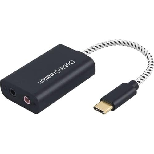 USB-C Microphone Adapter,Type-C External Stereo Sound Card with 3.5mm Audio Jack Compatible with Windows,Pro 2020, Plug and Play