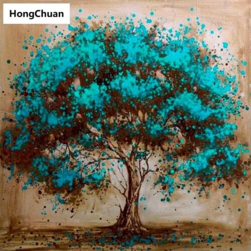 Full-width square round 5d diy diamond painting landscape tree diamond mosaic crafts diamond embroidery rhinestone decoration