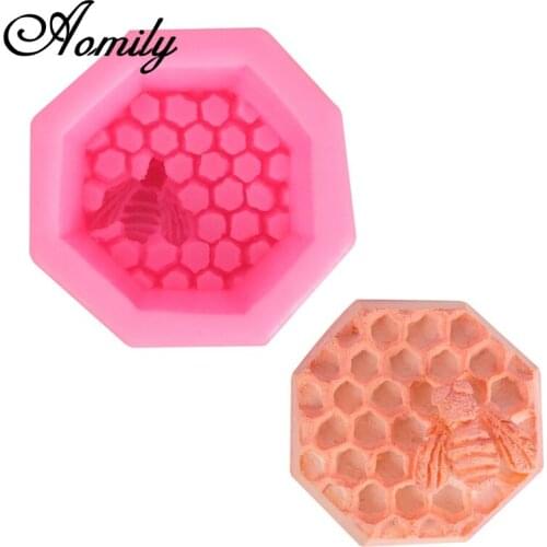 Aomily 3D Honeycomb Silicone Chocolate Mould Soap Ice Cream Mold Candle Polymer Clay Molds Crafts Forms Soap Ice Block Base Tool