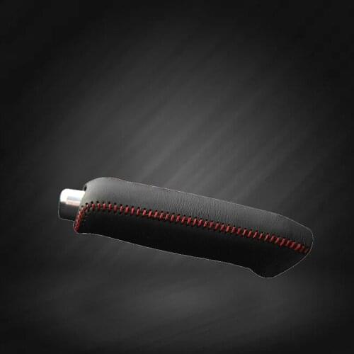 Car Hand Brake Covers Top Layer Leather Case for Hyundai Verna Handbrake Grips Genuine Cover Auto Handbrake
