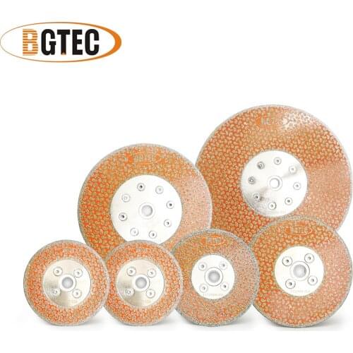 BGTEC 1pc 4'' 4.5'' 5'' 7'' 9''Electroplated diamond cutting & grinding disc M14 flange Single side coated diamond saw blades