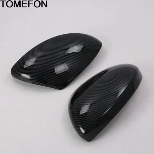 TOMEFON For Nissan Altima Teana 2019 Side Rear View Mirror Cap Cover Trim Interior Accessories ABS Chrome Sliver Carbon Fiber
