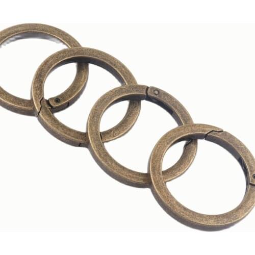 32mm Bronze Spring Round Ring Gate Spring Snap Hook Gate O Ring,Metal Buckle Purse Hardware Webbing Hook Bag for Handbag 4Pcs