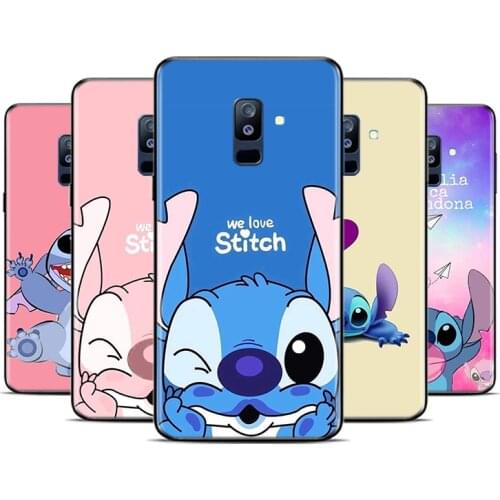 Disney Cute Lilo Stitch For Samsung Galaxy A9 A8 Star A8S A7 A6 A6S A5 A3 Plus 2018 2017 2016 A750 Black Phone Case