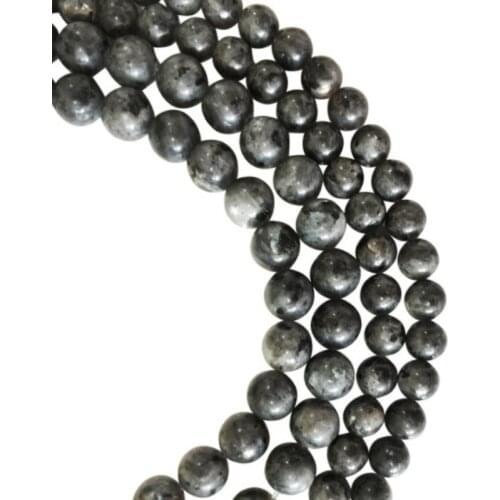 Black Larvikite Labradorite Gemstone Loose Beads for DIY Bracelet Jewelry Making Bead (4/6/8/10mm)