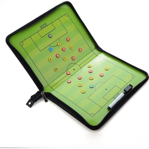 Coaching Board Foldable Football Tactic Board Magnetic Soccer Trainer Command Training Match Tactical Plate Book With Marker Pen