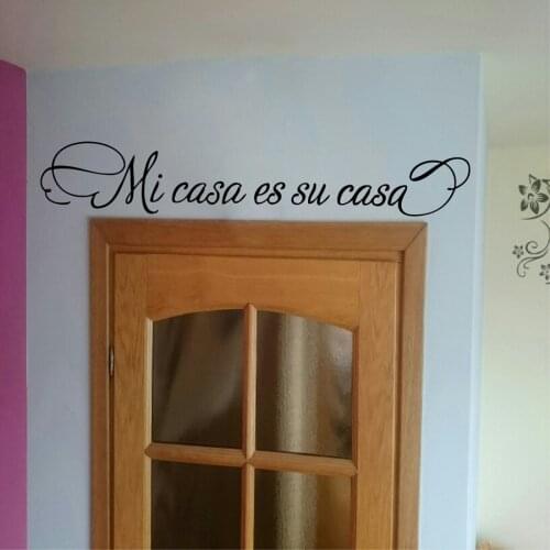 Spanish Vinyl Wall Sticker "Mi casa es su casa" and "Bienvenidos a nuestra casa " Home Wall Decals Decor Free Shipping