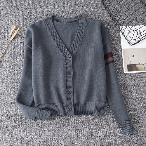 Korean School Uniform Jk College Style Knit Cardigan Fashion V-neck Embroidery Penguin School Girls British Soft Sister Sweater