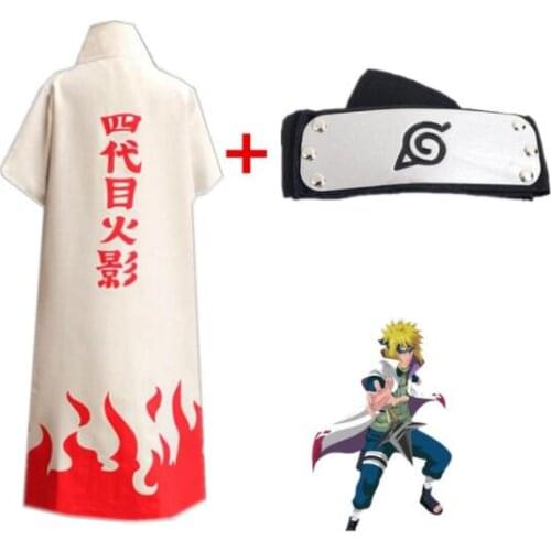 Anime Naruto Cosplay Costume 4th Yondaime Hokage Cloak Coat