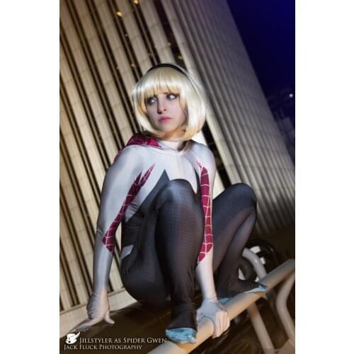 Free Shipping 3D Print Gwen Costume Spandex Cosplay Costume for Halloween Cosplay Party Female Zentai Suit