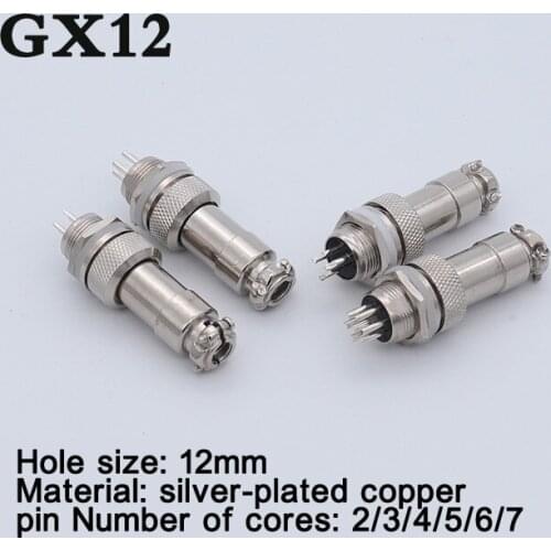 4pieces Circular Aviation Socket Gx12 Butting Aviation Connector Docking Male Socket & Female Plug 2pin 3pin 4pin 5pin 6pin 7pin