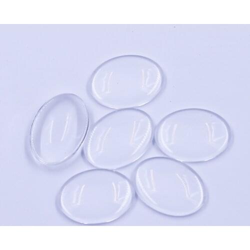 Dome Cabochons Seals Clear Oval Glass Fashion Jewelry DIY Finding Crafts 25x18mm 10Pcs