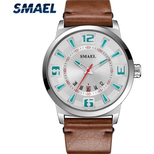 Quartz Watches Top Brand Waterproof 30M Leather Band Male Clock Casual SL-9116 Analog Watch relojes hombre 2019 The Mens Watch