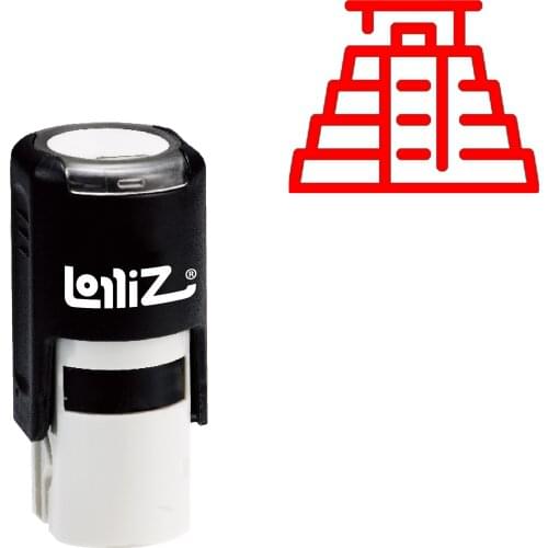 LolliZ Mesoamerican Pyramid Self-Inking Rubber Stamp - Modern Symbol Series