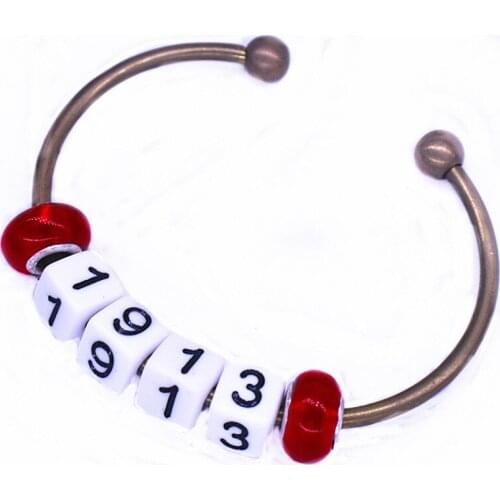 Newest Sorority Women Red Big Hole Beads Greek Since Years 1913 Bangles Club Delta Bracelets