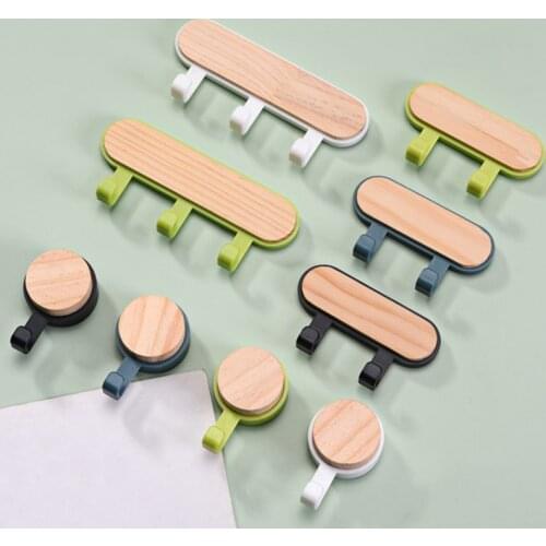 New Decorative Wall Wood Hooks Coat Scarf Bag Hanger Kitchen Accessories Organizer Hook Home Decor Storage Rack Behind Door Hook