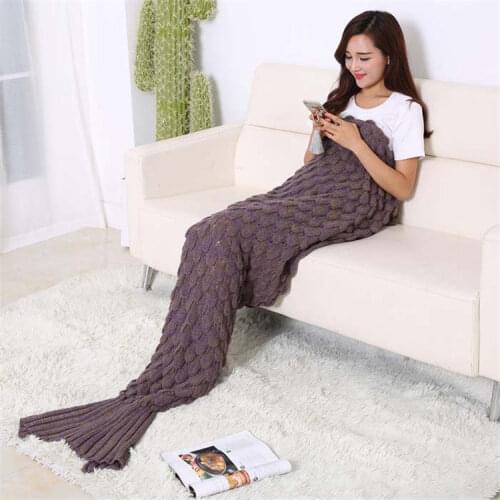 New Mermaid Tail Blankets Adults Fashion Knitted Blanket cozy Sleeping Bag 90x190cm manta cola de sirena Dress Winter Christmas