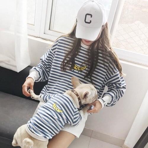 Striped Pet Matching Clothes Fashion Puppy Dog Costume French Bulldog Clothing For Small Medium Dogs Coat Ropa Perro Pet Outfit