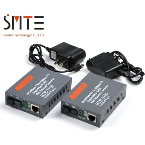 One pair HTB-3100 HTB-3100A/B 25KM netLINK 10/100M Single-mode Single-fiber WDM Fiber Media Converter A 1310nm-TX, B 1550nm-TX