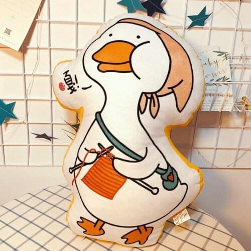 43cm Hot Double Printing Cute Duck Plush Pillow Soft Cartoon Animal Duck Stuffed Doll Sofa Cushion Baby Sleeping Pillow Kid Gift