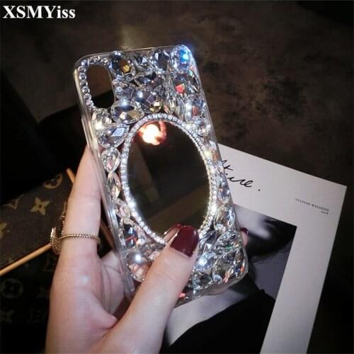 XSMYiss For Xiaomi mi 5S 6 8 Lite 9 SE 5X 6X A2 MAX2 MAX3 MIX3 Luxury 3D Bling Crystal Diamond Mirror Soft Silicone Phone Case