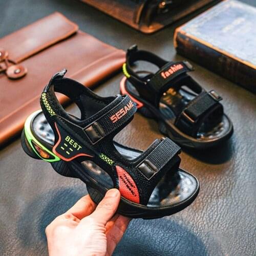 Baby Boys Sandals Summer Soft Bottom Children Beach Shoes Fashion Kids Sports Casual Size 26-37