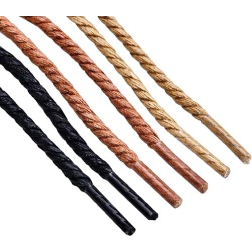 Fashion Round Waxed Shoelaces Cotton Shoe Laces Strings Rope with Wax Coating 70 CM