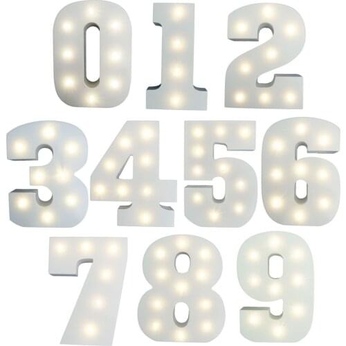 0-9 Light Up LED Number Plaques For Any Occasion Birthdays / Anniversaries 15cm Light Up Wooden Letters LED Night Wedding