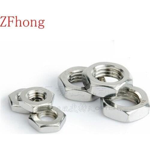 50PCS/20PCS Thin Nut DIN439 M2 M2.5 M3 M4 M5 M6 M8 M10 Stainless Steel 304 Hex Thin Nut
