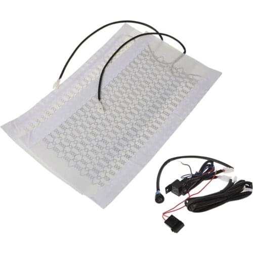 NEW 1 Seat 12V Universal Carbon Fiber High/Low Round Switch Car Heated Seat Pads