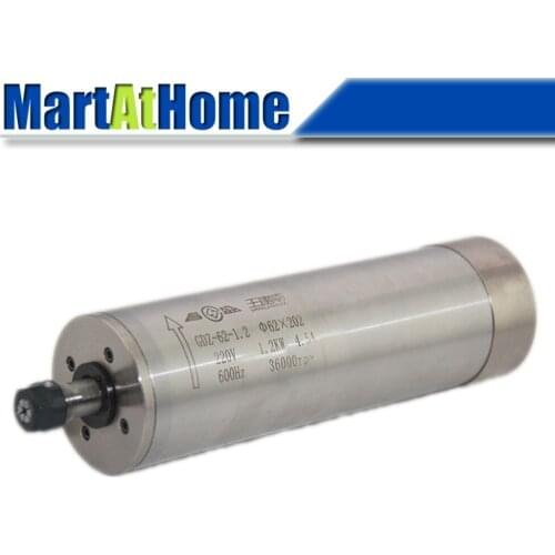 High-speed 1.2KW Water-cooled CNC Spindle Motor Dia. 62MM 60000rpm 220V 1000Hz ER11 0.49Nm 4*Bearings for CNC Router Engraving