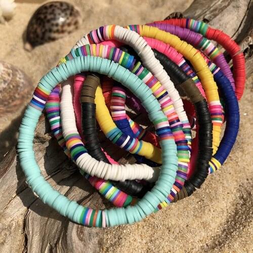 2020 Boho Handmade Silicone Bracelets For Women Charm Bohemian Rainbow String Bracelet Mixed Color Fashion Wristband Jewelry