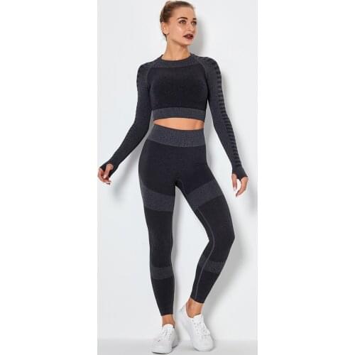Women Gym Set Clothes 1/2/4 Piece Yoga Set Sports Long Sleeve Bra Gym Leggings Seamless Workout Tights Women Fitness Sports Suit