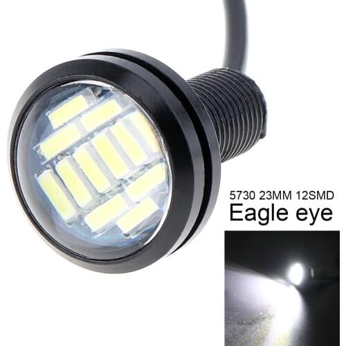1PC 23mm Eagle Eye High Power 4014 12SMD White 12V Car Fog DRL Bulb Reverse Backup Parking Signal for Off-road SUV 4WD Car Truck