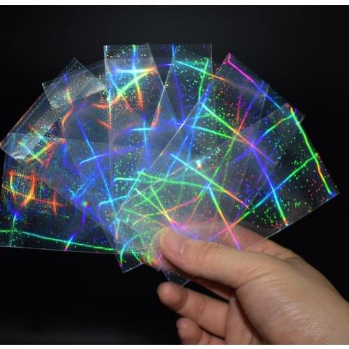 100pcs/lot 57x87mm Plaid Small Cards Transparent Laser Clear Sleeves Korea Idol Photo Protector Trading Cards Shield Cover