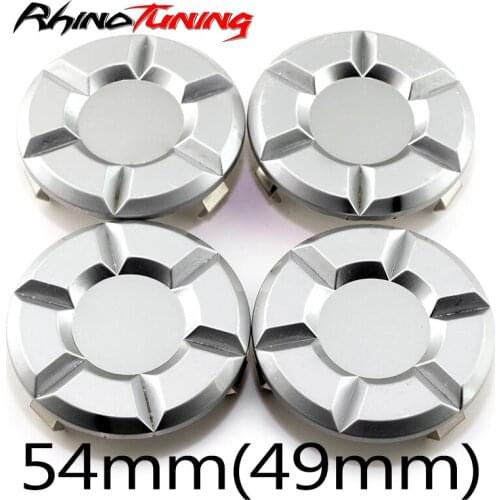 4pcs 54mm 49mm Universal Wheel Center Hub Caps Metal Clip Zinc Alloy For Car Refit Auto Accessorie